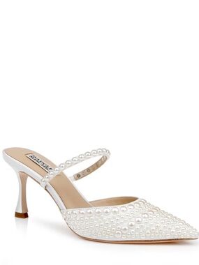 Badgley Mischka Duchess Ivory Pointed Toe Mules